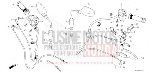 HANDLE LEVER/SWITCH/CABLE/MIRROR CBF125NAP de 2023